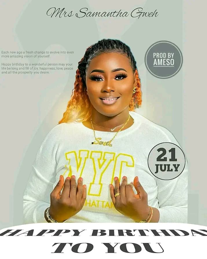 Mrs. Samantha Gweh — Birthday Poster